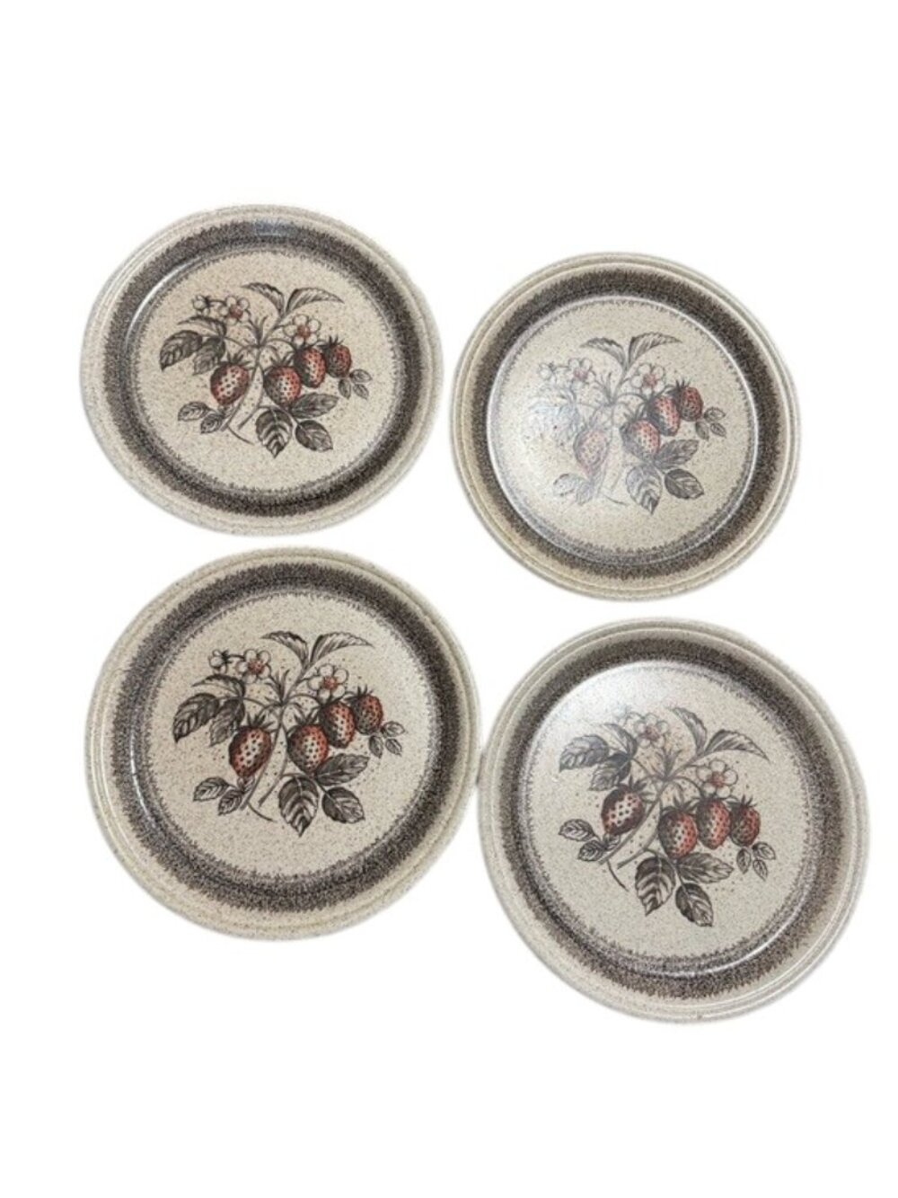 Vintage Barratts of Staffordshire Wild Strawberry Dinner Plates 1970s Stoneware - Picture 6 of 8